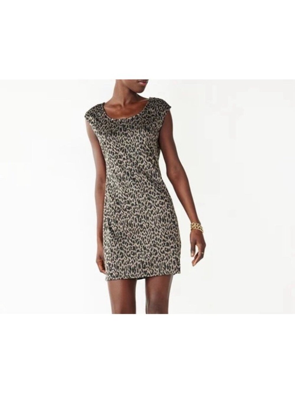 Nine West Leopard Animal Print Bodycon Dress Women’s Sz L New Office siren Mob